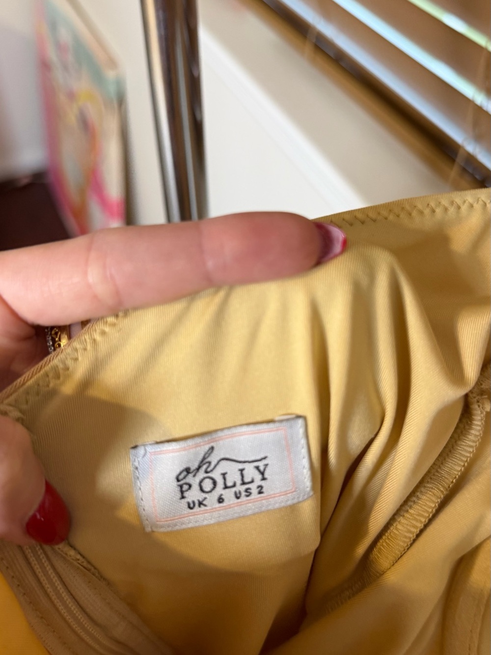 Oh Polly Beige Sheer-Sleeve Bodycon Mini Dress - Picture 7 of 7